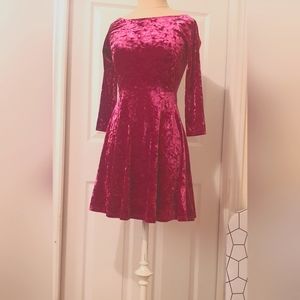 Velvet Fuchsia Dress
